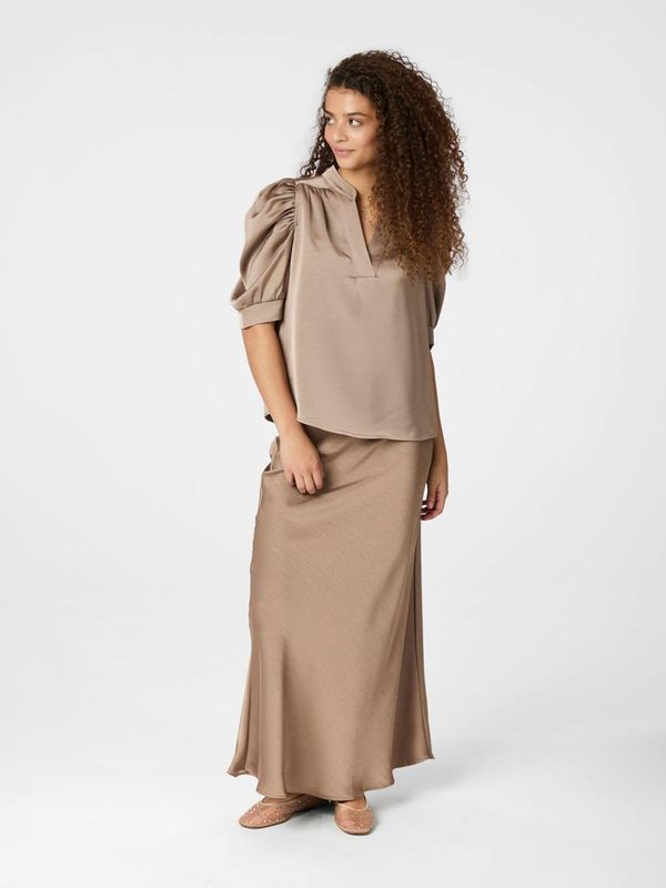 Neo Noir Roella Heavy Sateen Blouse Bruin