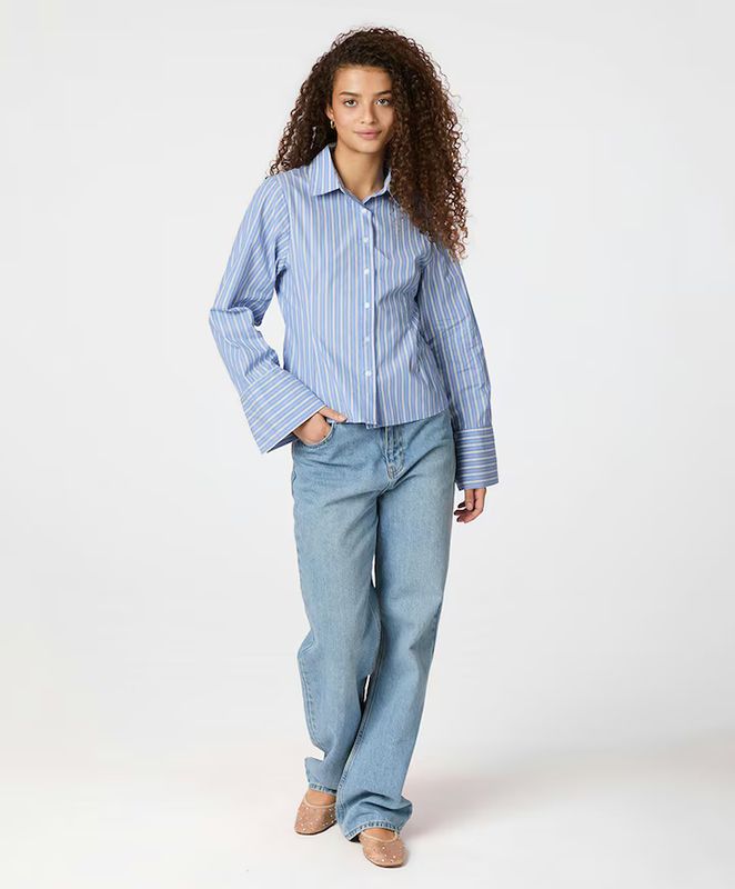Neo Noir Rosa Stripe Shirt Blauw