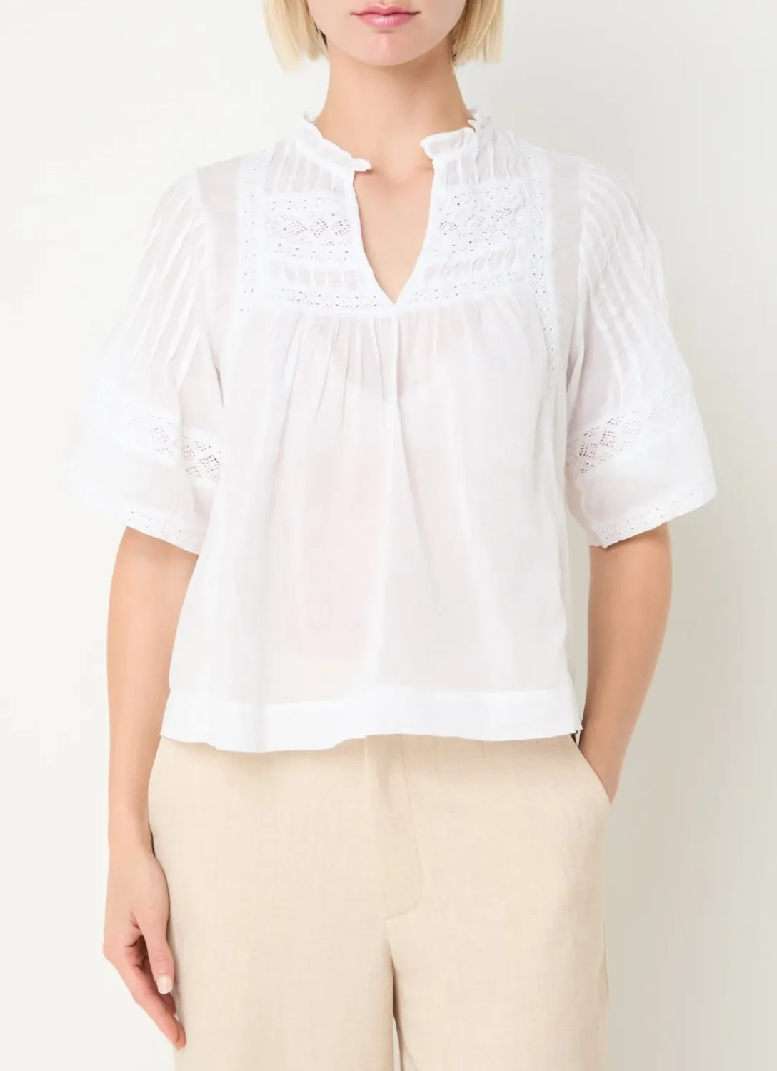 Neo Noir Siama S Voile Blouse Wit