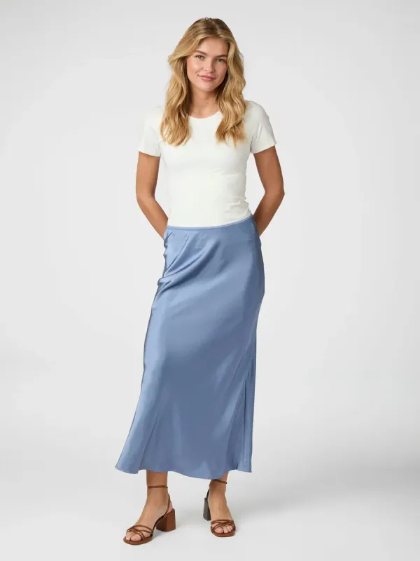 Neo Noir Vicky heavy sateen Skirt Blauw