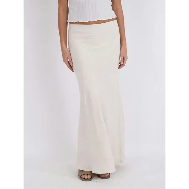 Neo Noir Viso Linen Skirt Beige