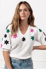Studio Anneloes Lenthe Flower Pullover Ecru