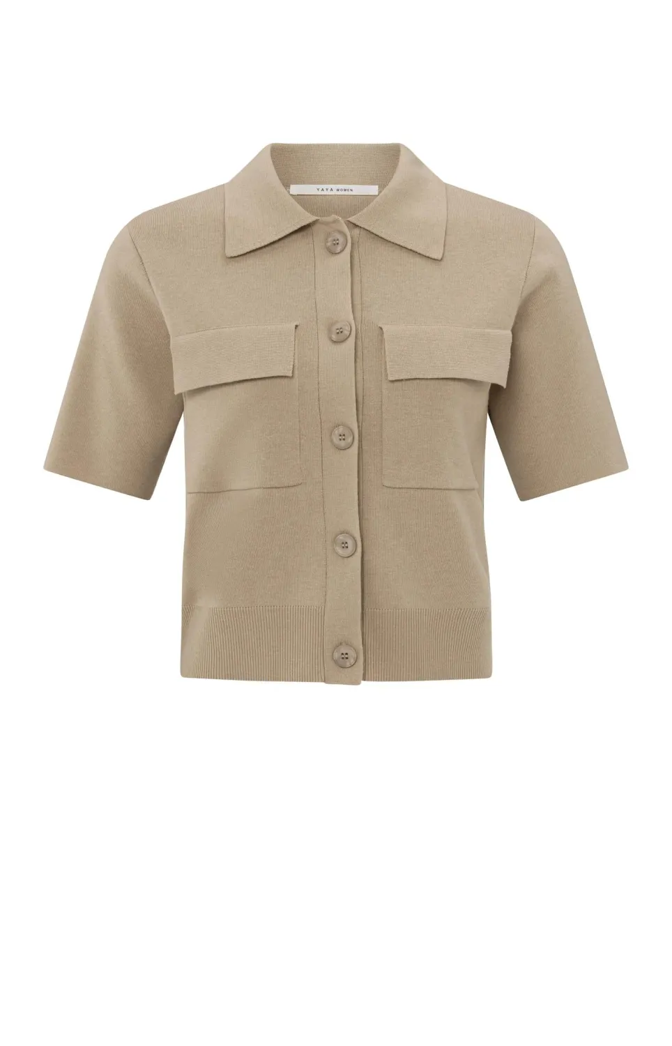 YaYa Cardigan with chest pockets Beige