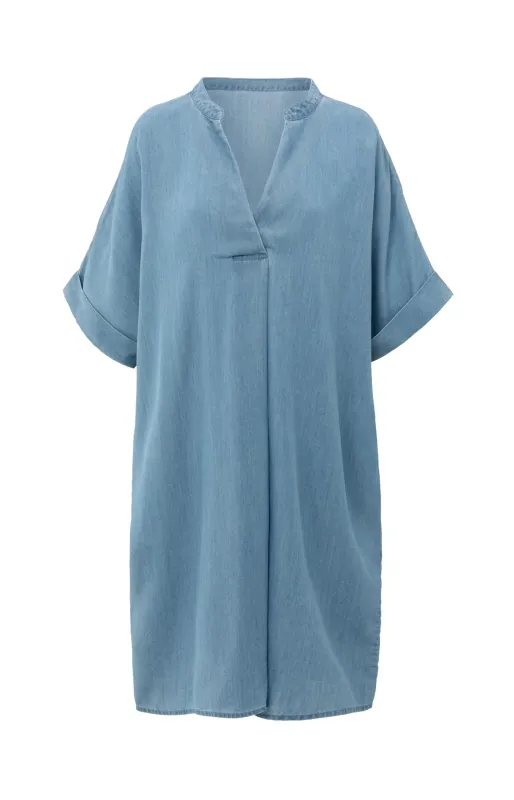 YaYa Chambray dress blauw