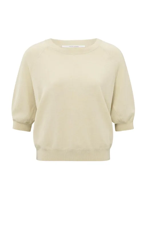 YaYa Fine knit sweater Beige