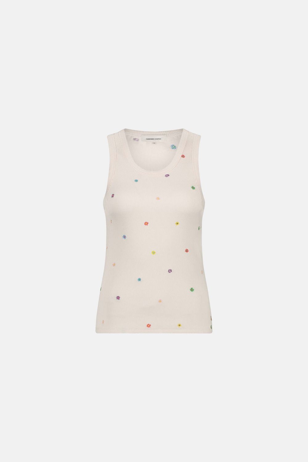 Fabienne Chapot Tanja Jersey Embro Tank Ecru