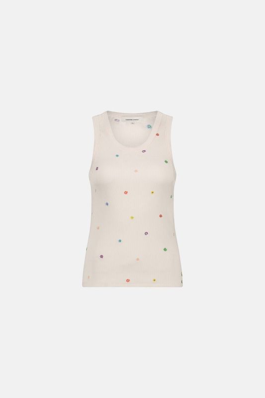 Fabienne Chapot Tanja Jersey Embro Tank Ecru