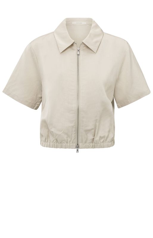 YaYa Satin shortsleeve jacket Beige