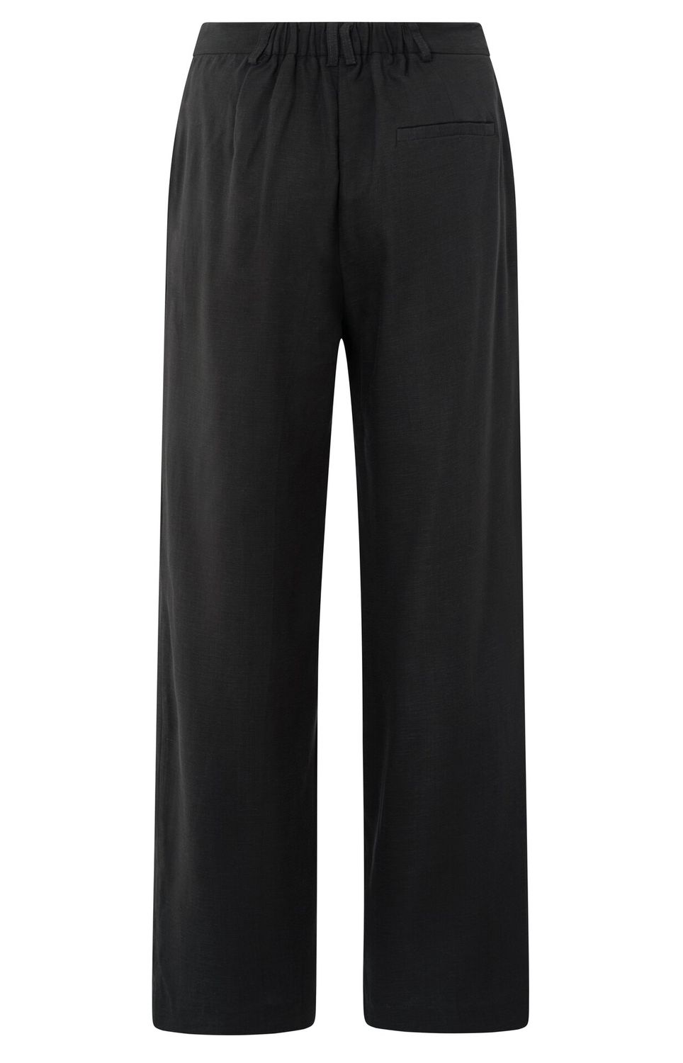 YaYa Linen mix wide leg trouse-L30 Zwart