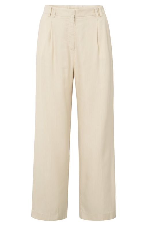 YaYa Linen mix wide leg trouse-L30 Beige