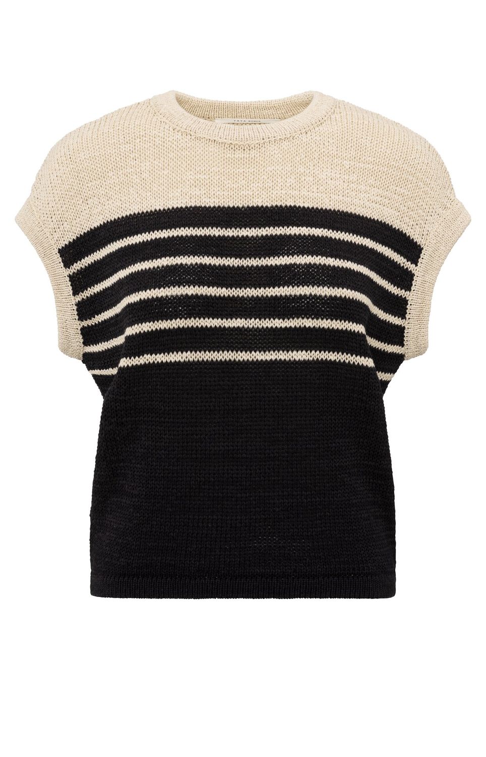 YaYa Sleeveless striped tape yarn s Beige