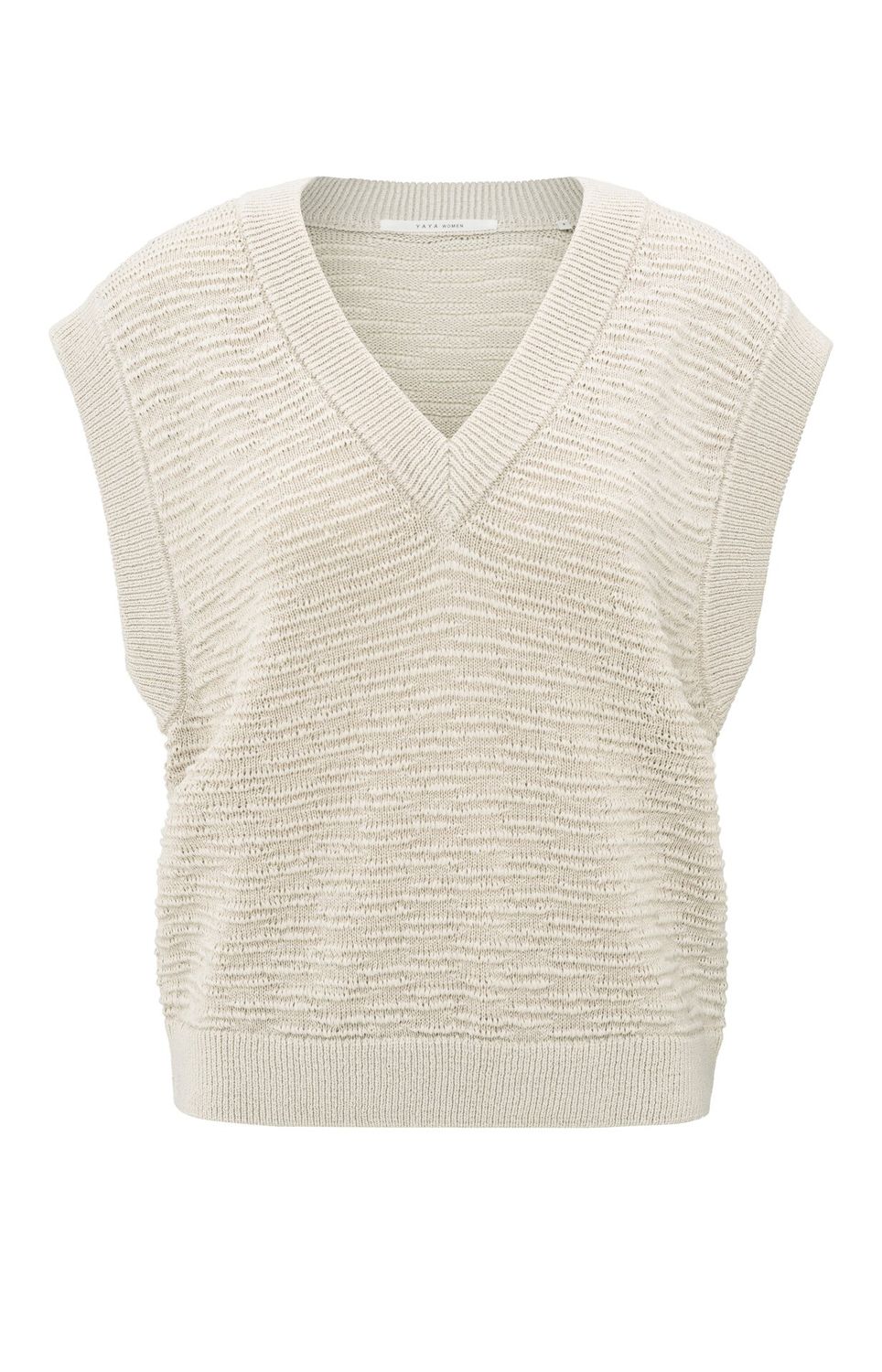 YaYa Textured knitted sleeveless to Beige