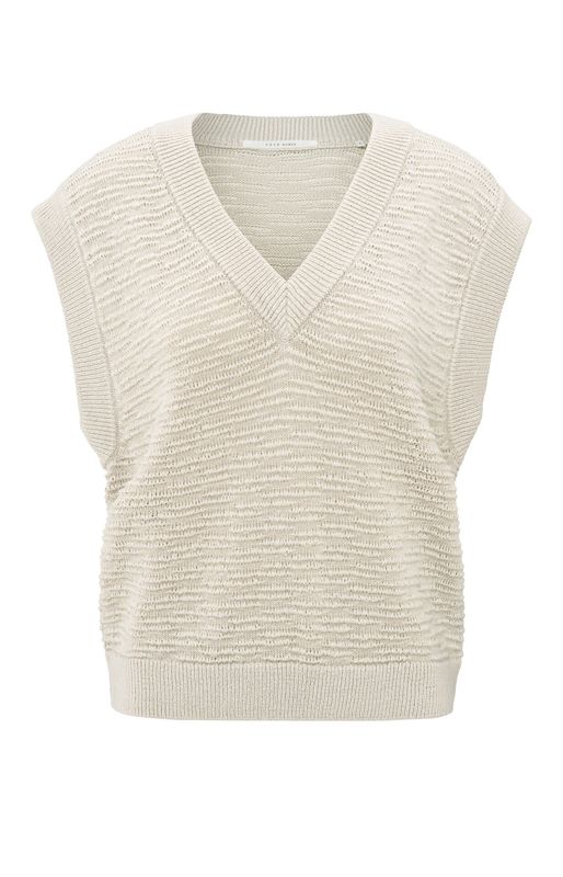YaYa Textured knitted sleeveless to Beige