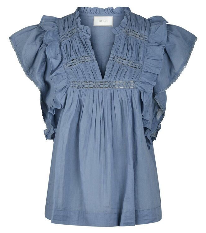 Neo Noir Jayla S Voile Top Blauw