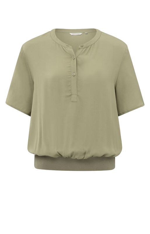 YaYa Polo with ribbed waistband Groen