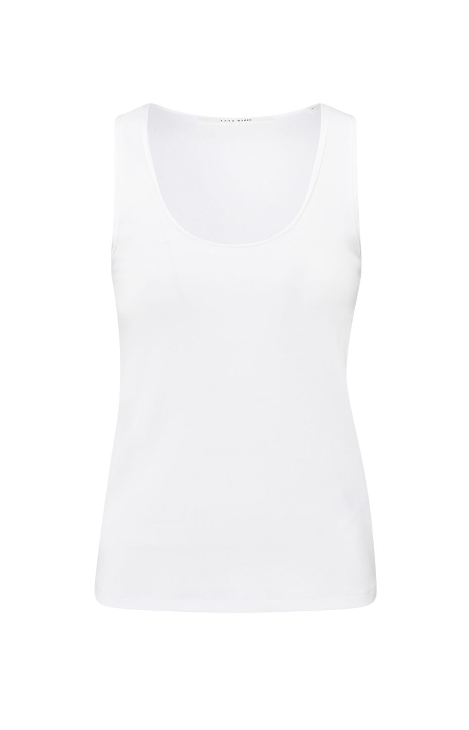 YaYa Ribbed singlet with shiny trim Wit