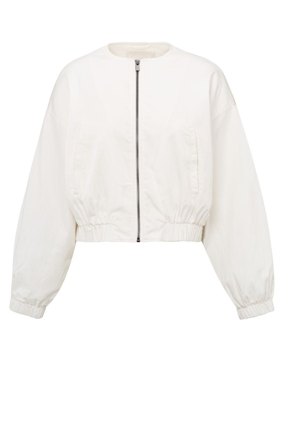 YaYa Woven cropped bomber jacket Ecru