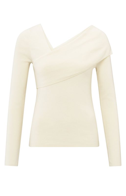 YaYa Top with wrap-over neckline Ecru
