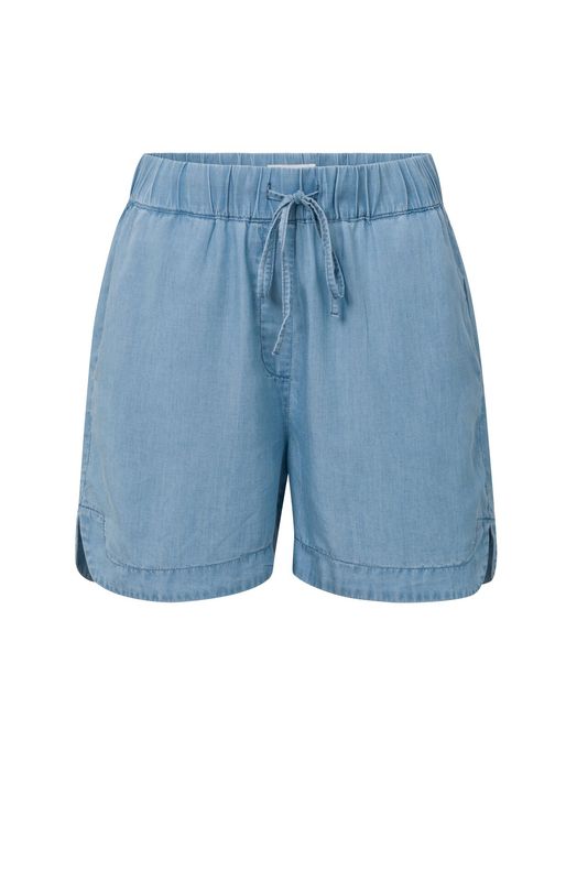 YaYa Lightweight chambray shorts Wit