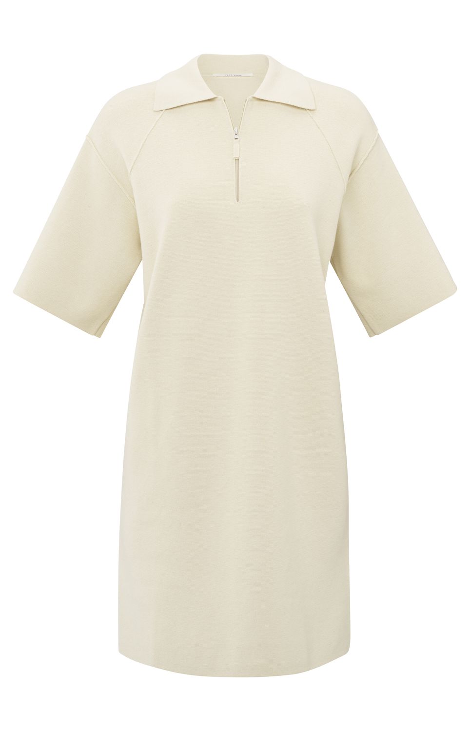 YaYa Polo dress with zipper Beige