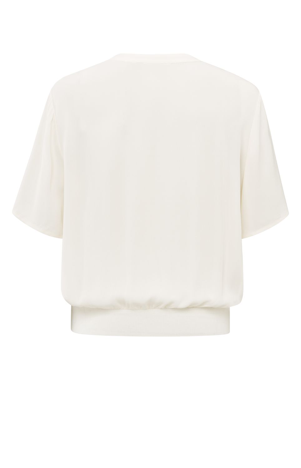 YaYa Polo with ribbed waistband Ecru