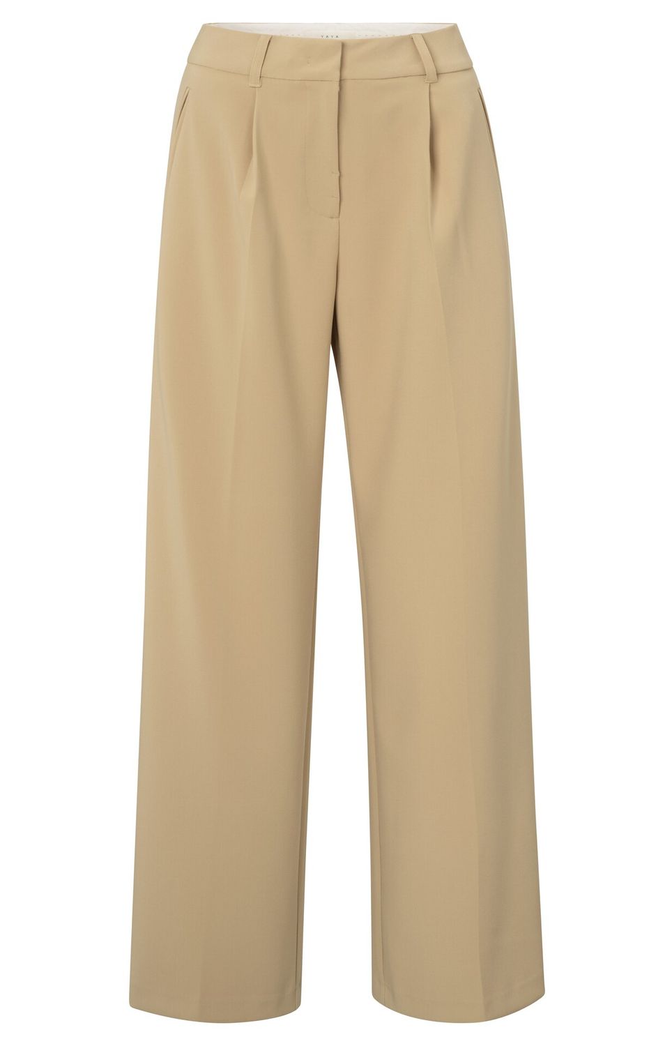 YaYa Wide-leg trousers with stripe Bruin