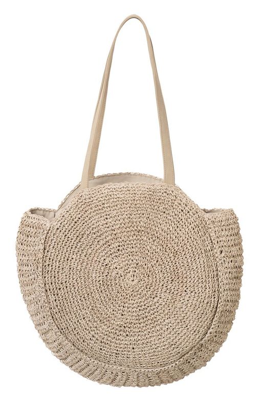 YaYa Ronde geweven tas Beige