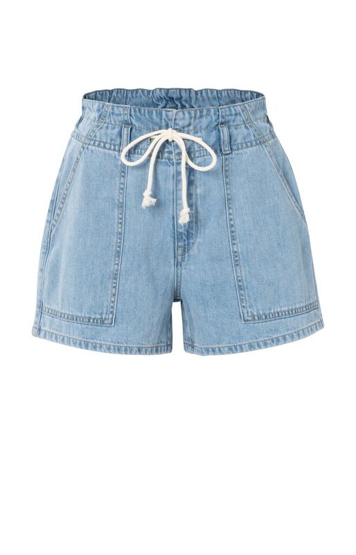 YaYa Denim short met strikkoord Blauw