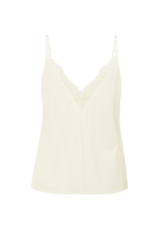 YaYa Singlet met kantdetails Ecru