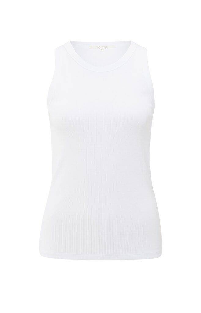 YaYa Geribd singlet met rugprint Wit