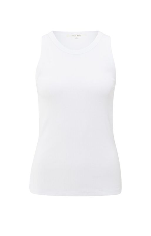 YaYa Geribd singlet met rugprint Wit