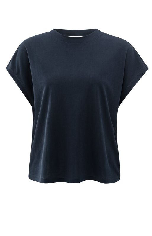YaYa Mouwloze top met ronde hals Blauw