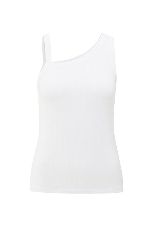 YaYa Top met asymmetrische halslijn Wit