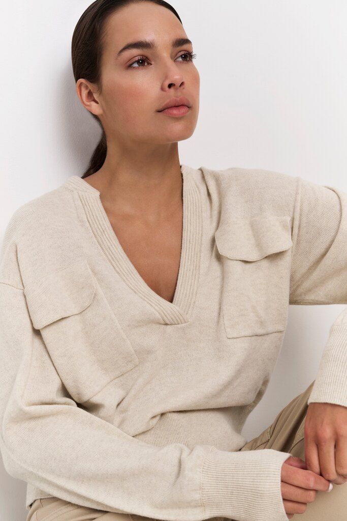 YaYa Trui met borstzakken Beige