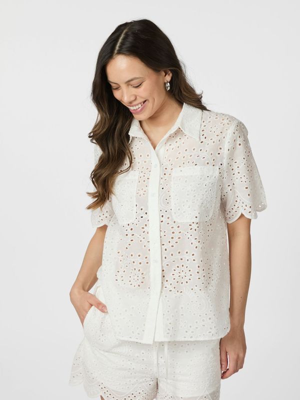 Neo Noir Gessie Embroidery Shirt Wit