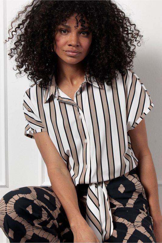 Studio Anneloes Lena stripe blouse Bruin