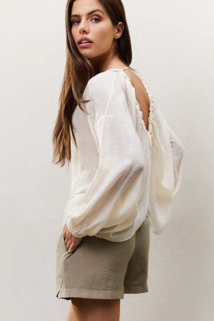 YaYa Structured shorts Beige