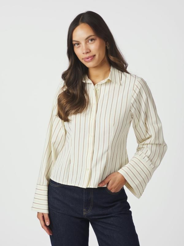 Neo Noir Rosa solid Shirt Beige