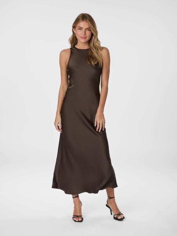 Neo Noir Celinie Heavy Sateen Dress Bruin