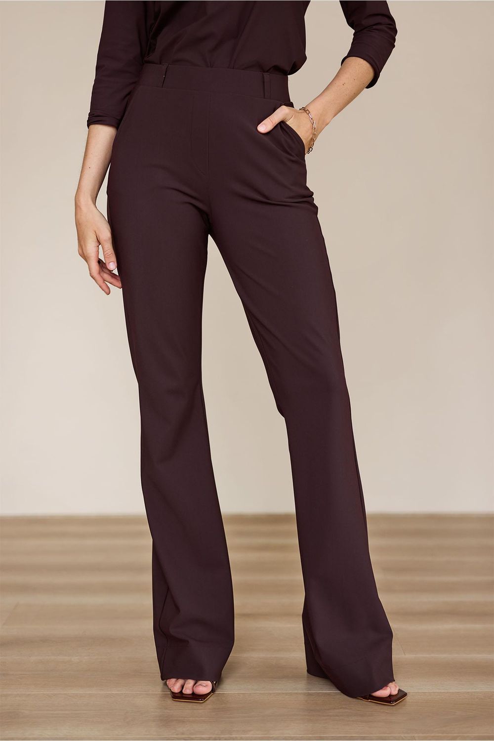 Studio Anneloes Flair LONG bonded trousers Bruin