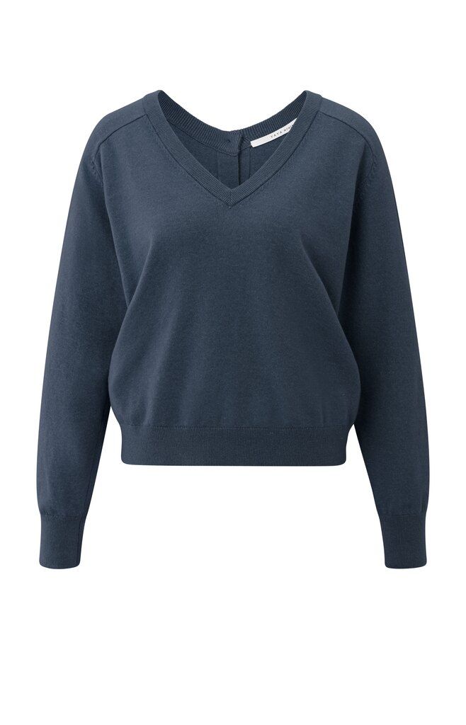 YaYa Sweater met dubbele V-hals Blauw