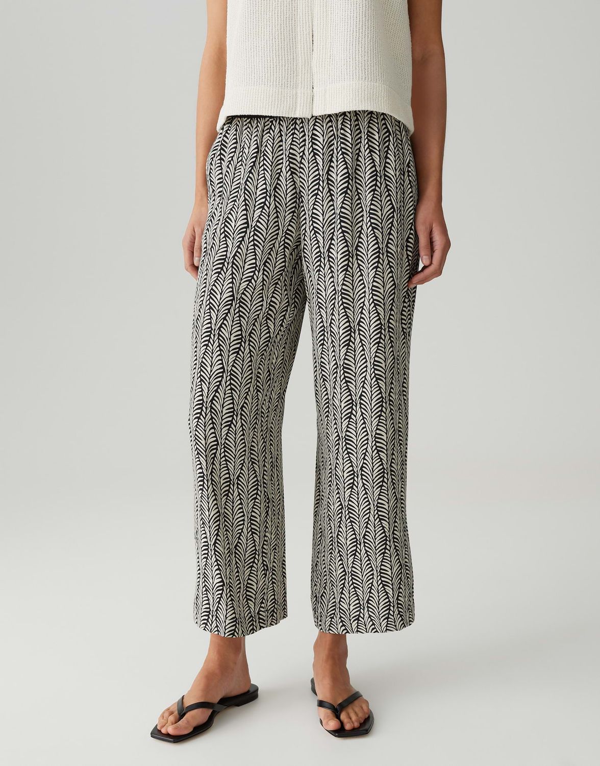 Opus Pants Malotta leaf Ecru