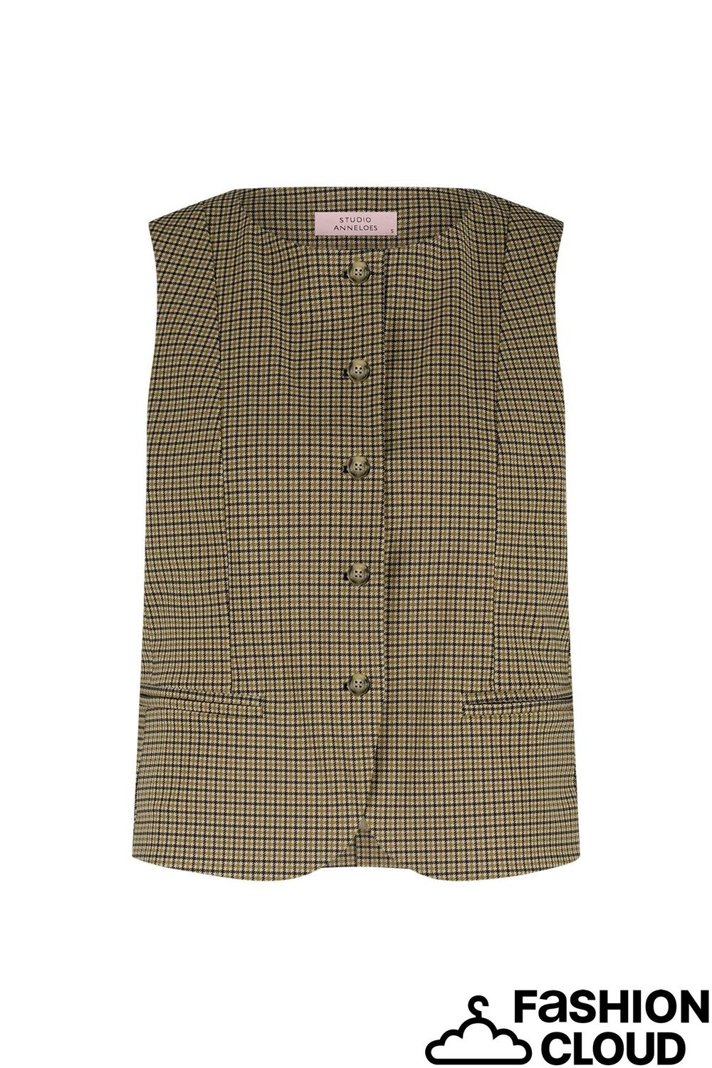 Studio Anneloes Fie check gilet Bruin 13090