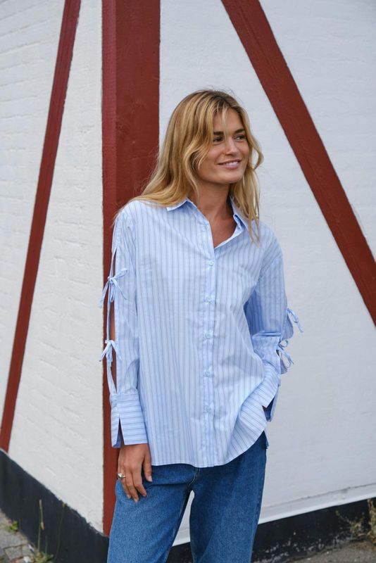 Neo Noir Selini Multi Stripe Shirt Blauw