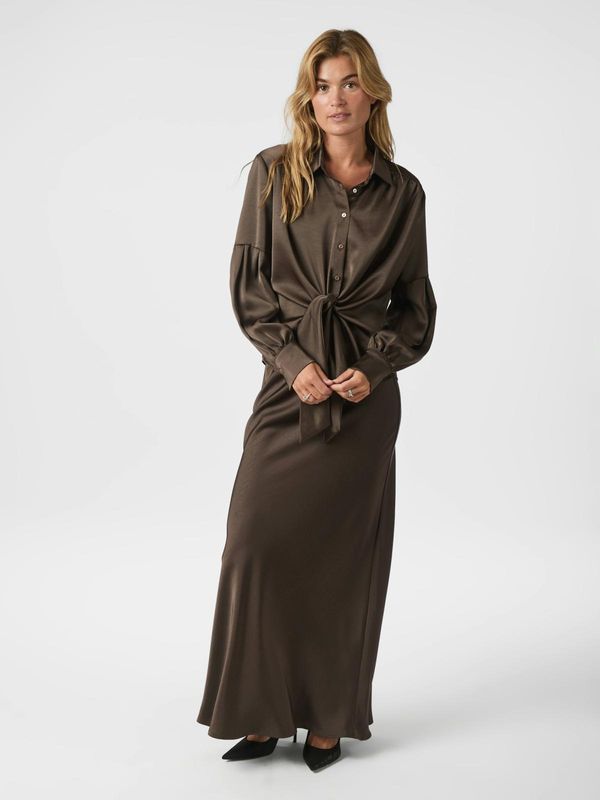 Neo Noir Naja Satin Shirt Bruin