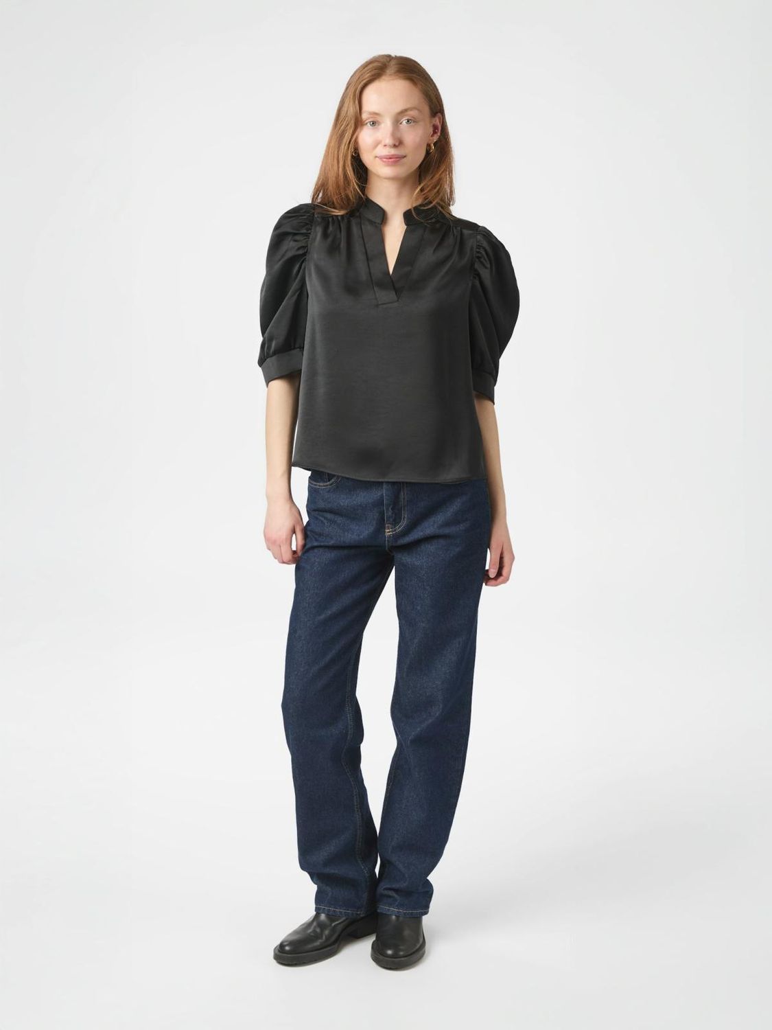 Neo Noir Roella Heavy Sateen Blouse Zwart