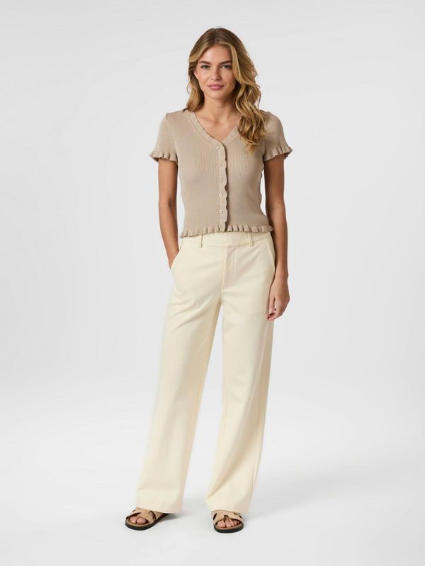 Neo Noir Esla Frill Knit Tee Beige