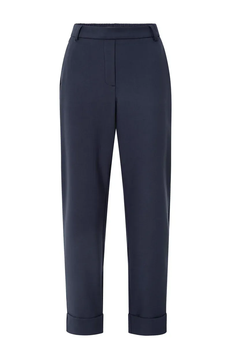 YaYa Broek met omgeslagen zoom Blauw