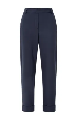 YAYA Broek met omgeslagen zoom Blauw YAYA Broek met omgeslagen zoom Blauw