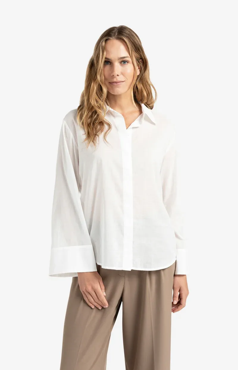 YaYa Boyfriend blouse met knopen Ecru